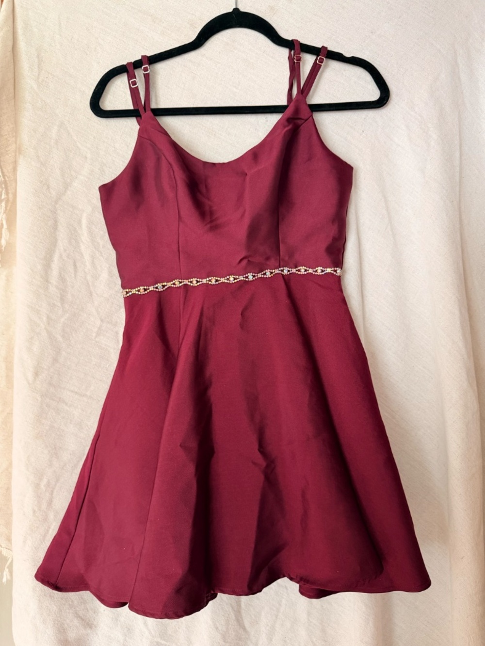 Maroon Semi-Formal Mini Dress